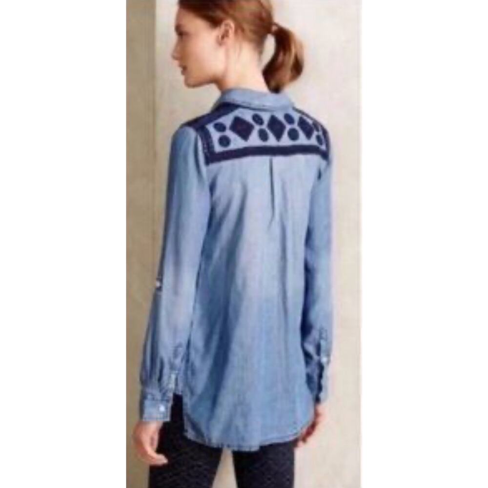ANTHROPOLOGIE BRAND HOLDING HORSES EMBROIDERED TOP WOMENS SIZE XS